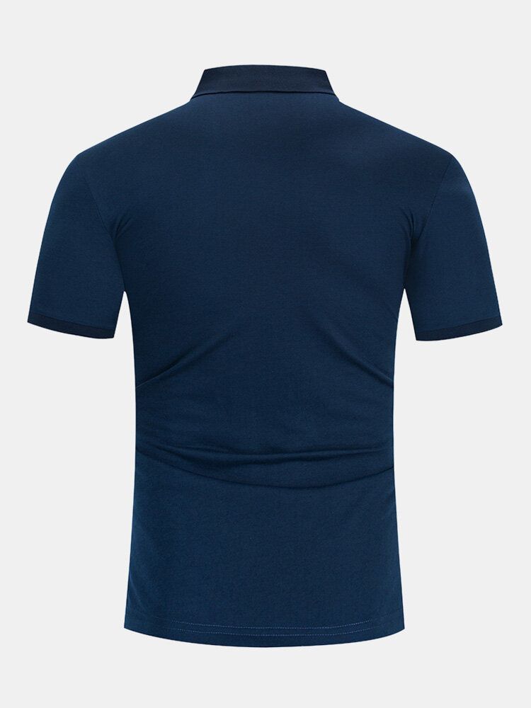 Camisas De Golf De Algodón Con Bolsillo De Color Sólido Para Hombre De Negocios