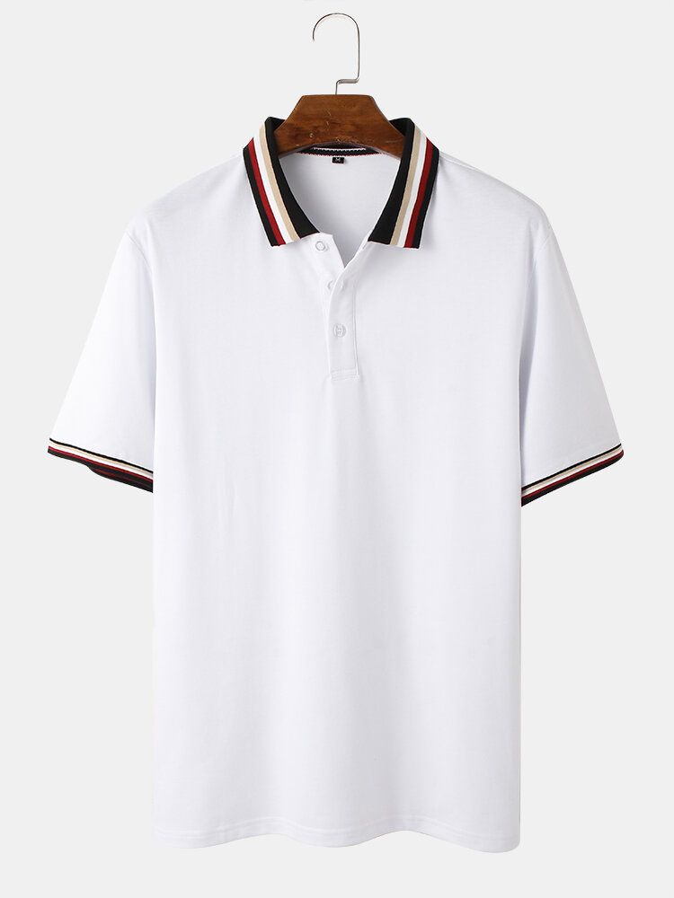 Camisas De Golf De Negocios Con Cierre De Botón De Color Sólido Informal Para Hombre