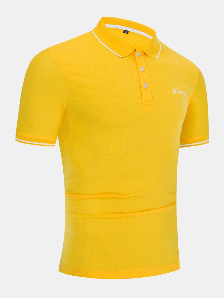 Camisas De Golf De Negocios Con Cierre De Botón De Solapa De Algodón Para Hombre