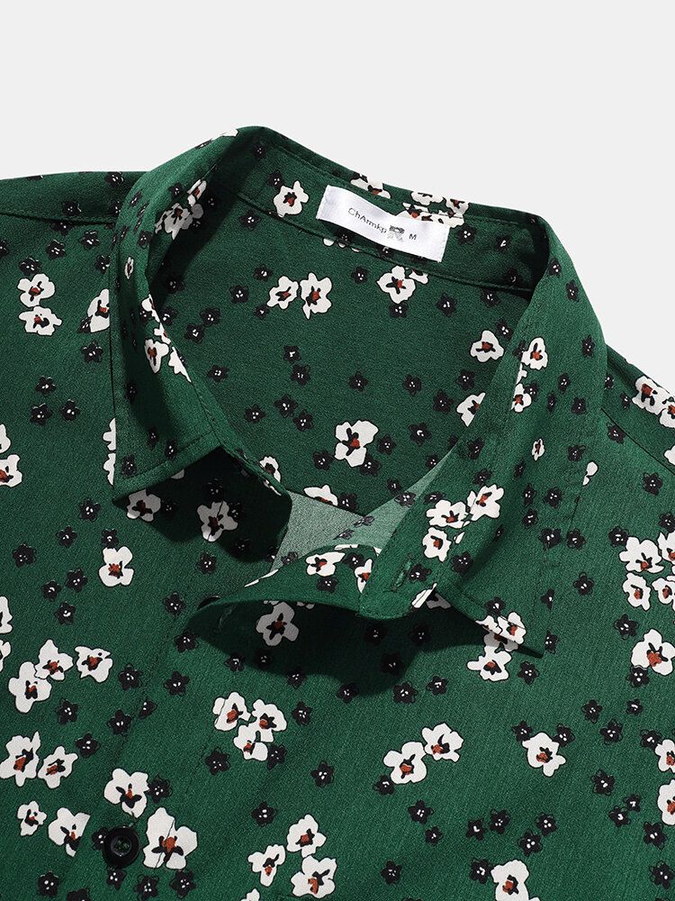 Camisas Casuales De Bolsillo Con Estampado De Dibujos Animados Navideños Para Hombre