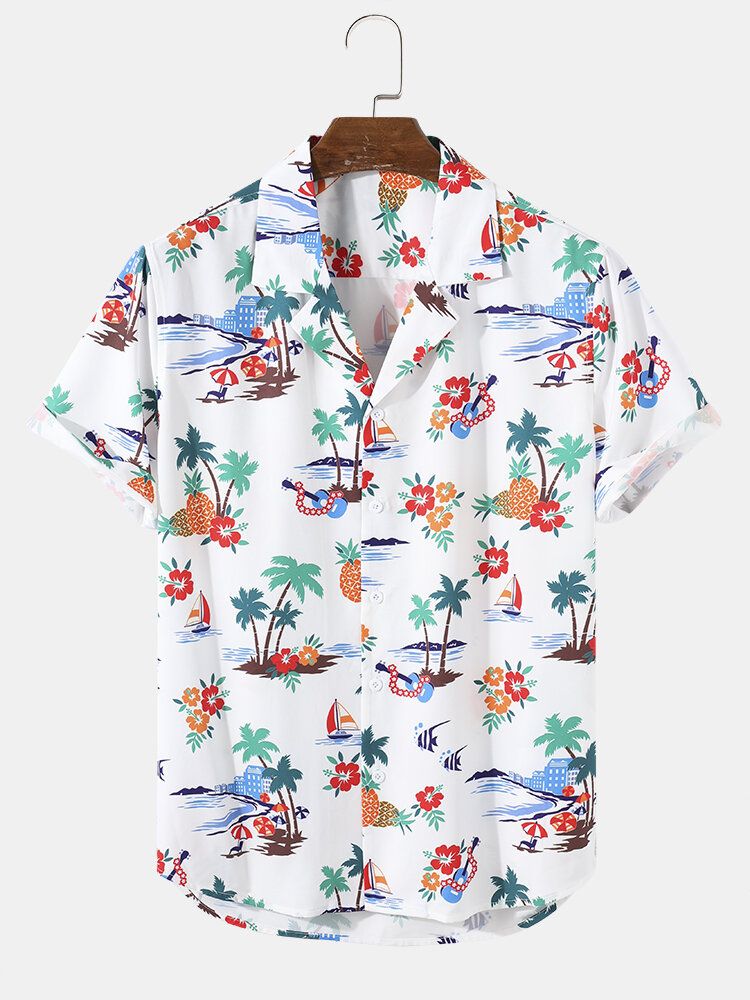 Camisas Casuales Braethable Con Estampado De Dibujos Animados De Vacaciones De Moda Para Hombre