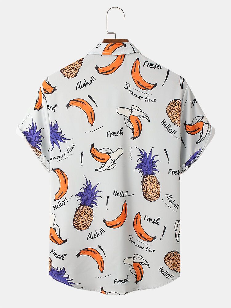 Camisas Casuales Con Estampado De Frutas Casuales Para Hombre