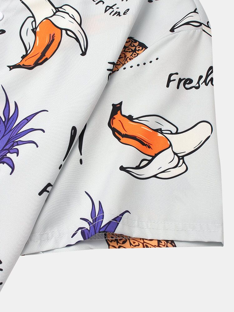 Camisas Casuales Con Estampado De Frutas Casuales Para Hombre