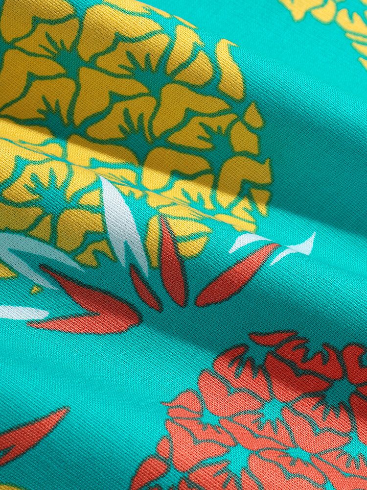 Camisas Casuales Con Estampado De Piña Tropical Para Hombre