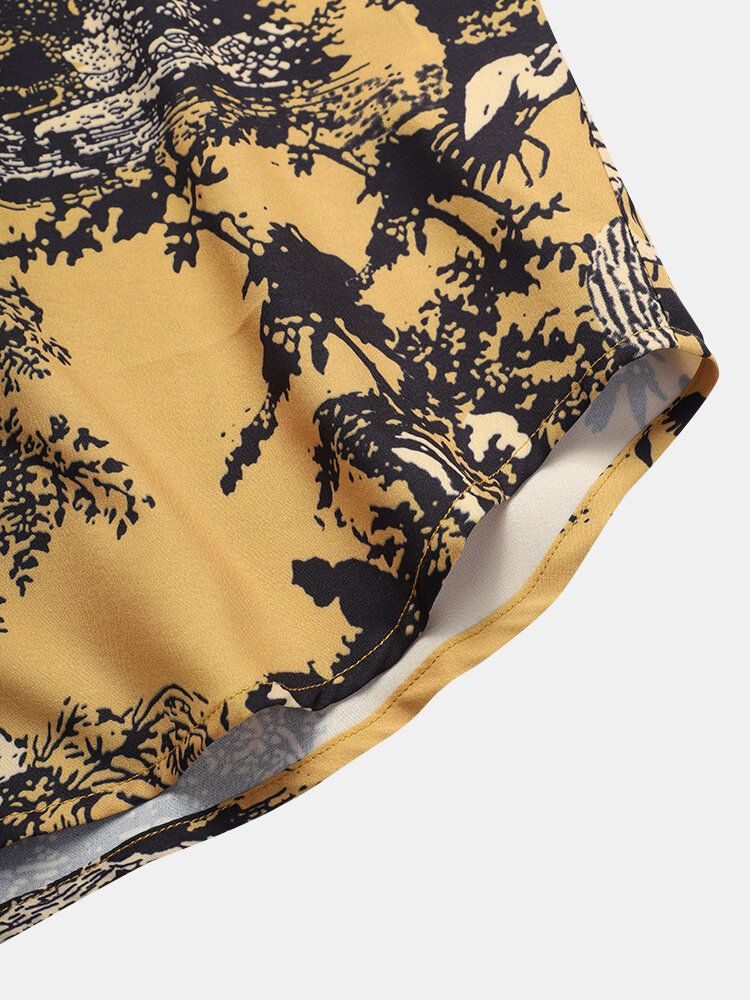 Camisas Casuales Con Estampado De Tigre Estilo Jungla Para Hombre