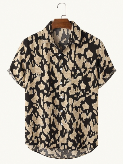 Camisas Casuales Estilo Leopardo De Vacaciones Para Hombre