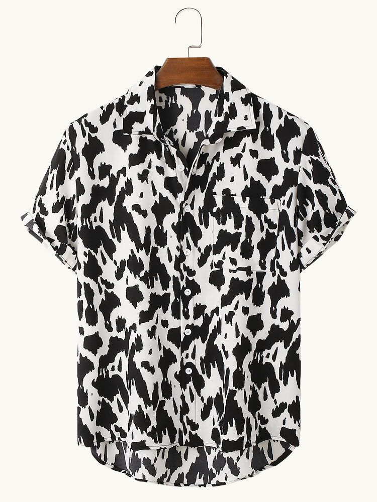 Camisas Casuales Estilo Leopardo De Vacaciones Para Hombre