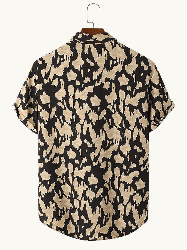 Camisas Casuales Estilo Leopardo De Vacaciones Para Hombre