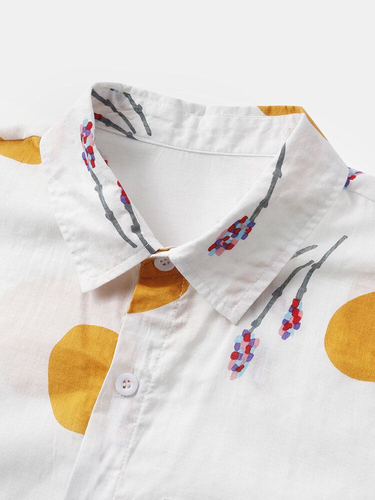 Camisas Causales 100% Algodón Con Estampado De Flores Para Hombre