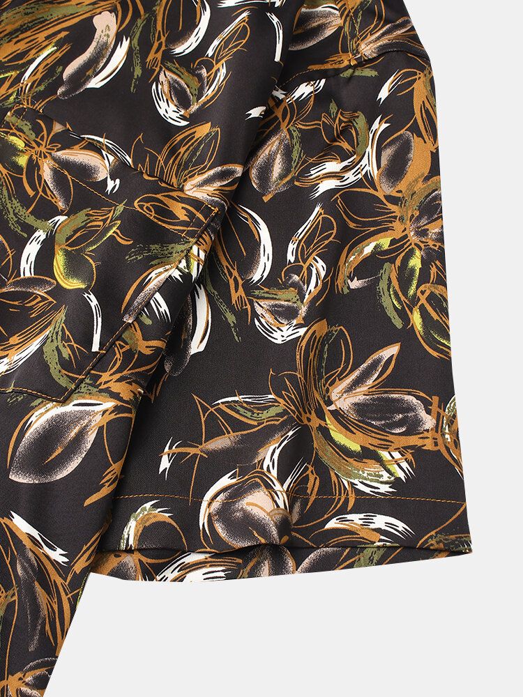 Camisas Informales Navideñas Con Estampado De Flores Tropicales Para Hombre