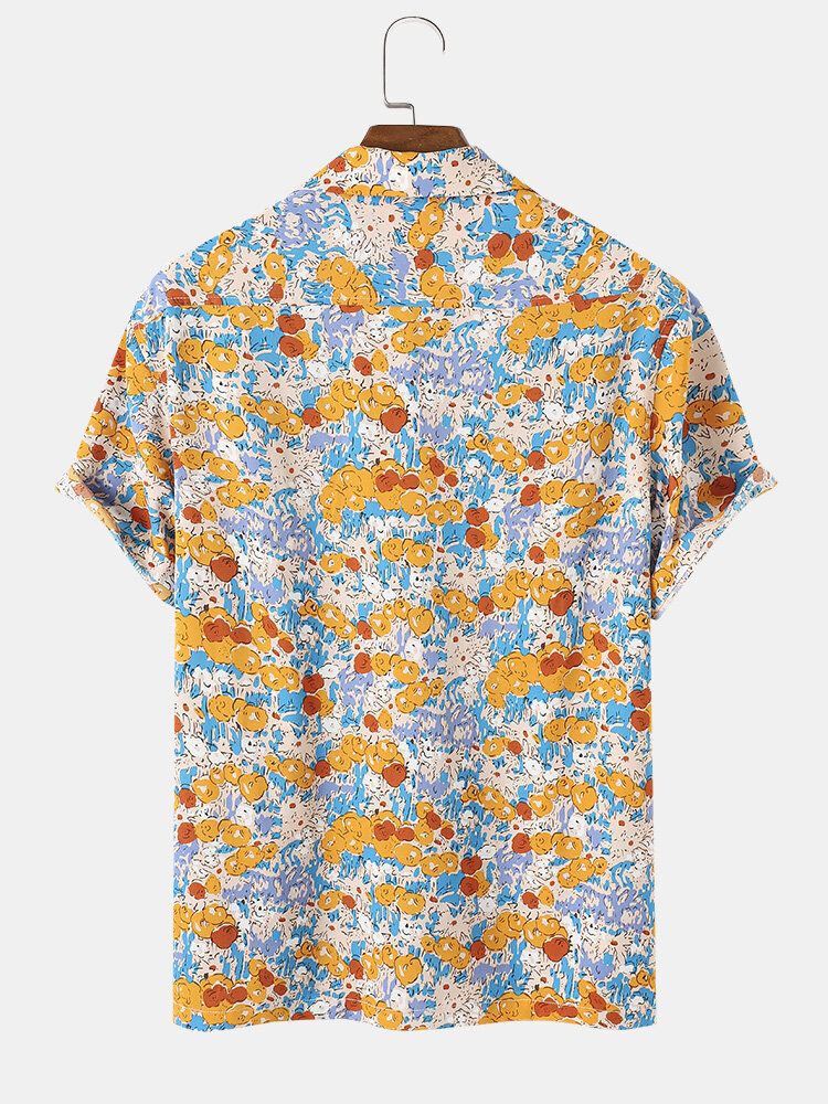 Camisas De Manga Corta Con Estampado De Dibujos Animados De Moda Casual Para Hombre