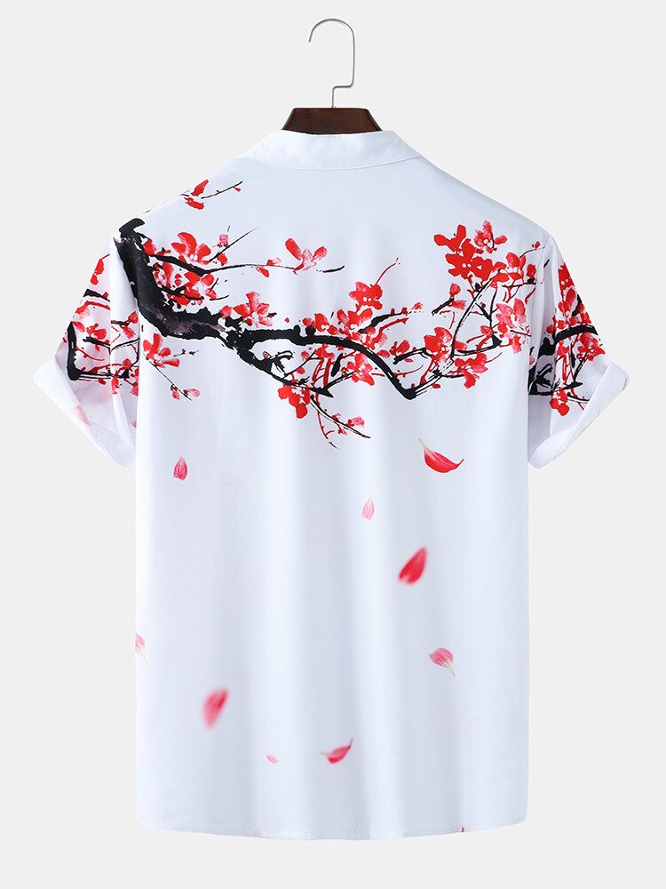 Camisas De Manga Corta Con Estampado De Flores Casuales Para Hombre