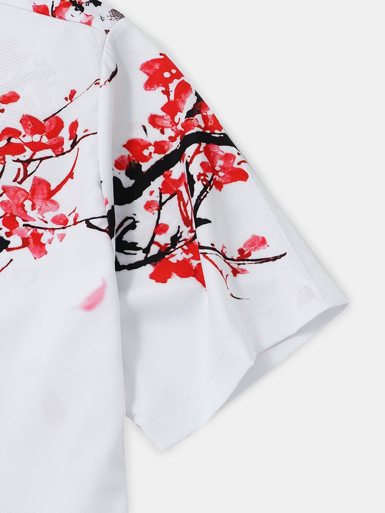 Camisas De Manga Corta Con Estampado De Flores Casuales Para Hombre