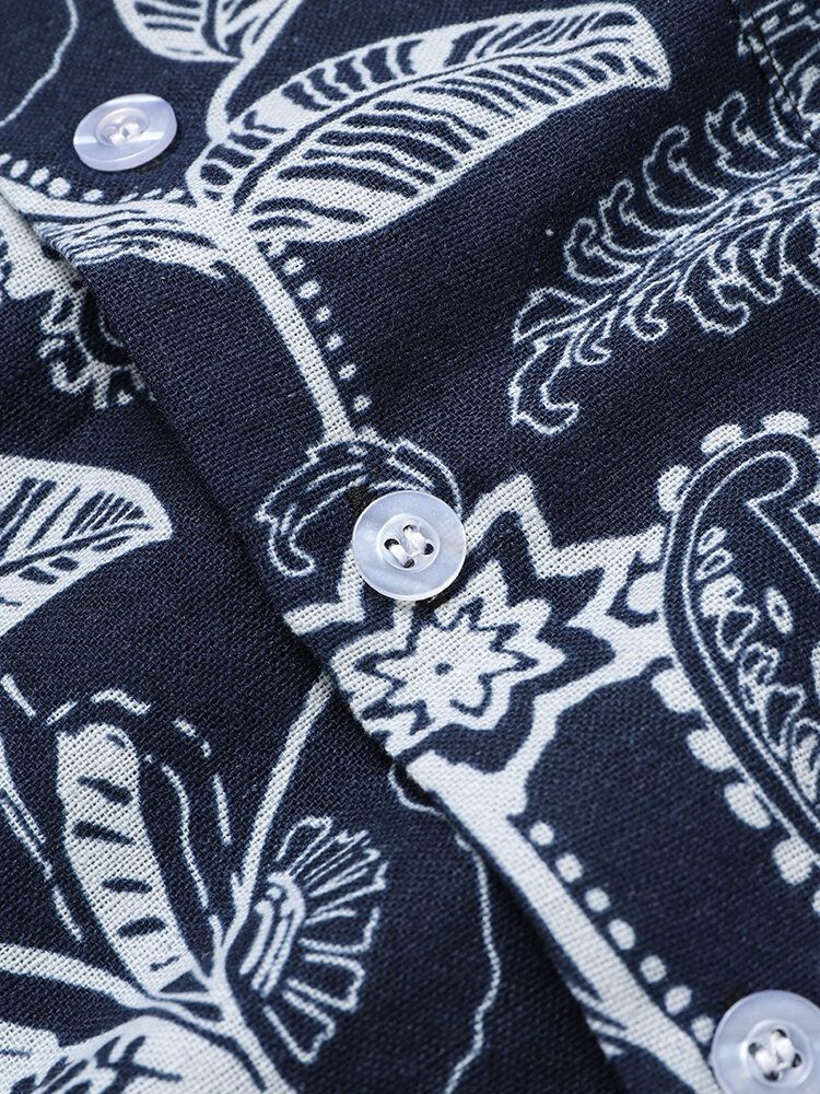 Camisas De Manga Corta Con Estampado De Flores Vintage Para Hombre