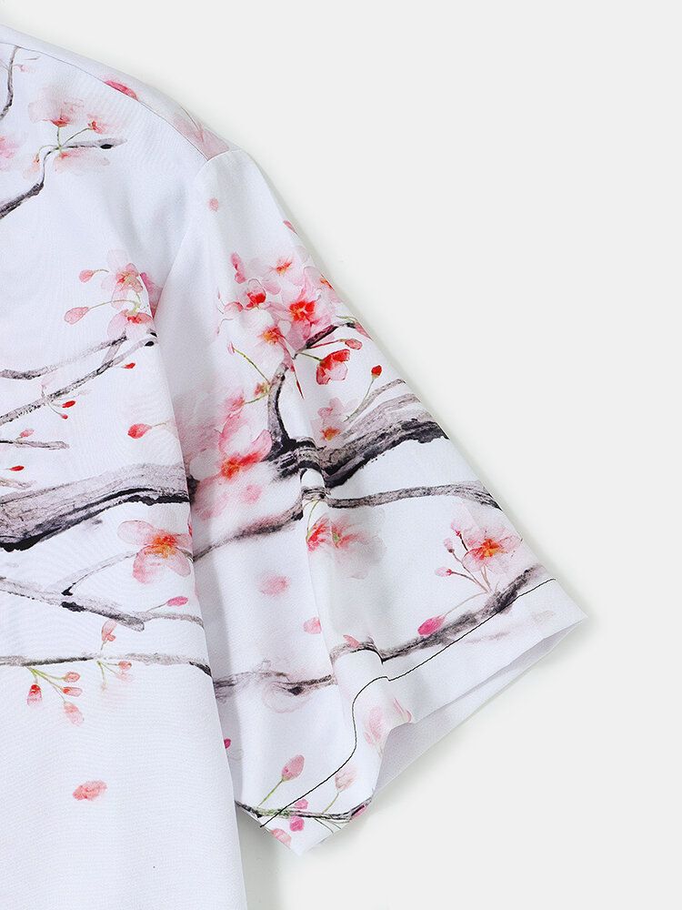 Camisas De Manga Corta De Estilo Nacional Con Estampado De Pintura China Para Hombre