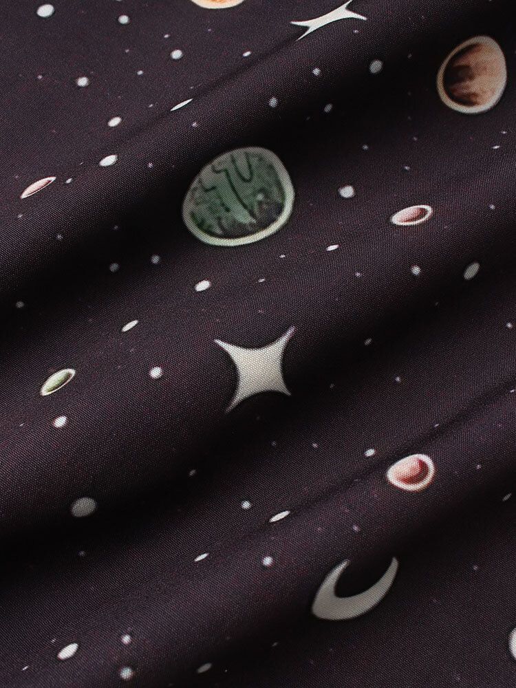 Camisas De Manga Corta De Muy Buen Gusto Con Estampado De Astronauta Con Patrón De Galaxia Para Hombre