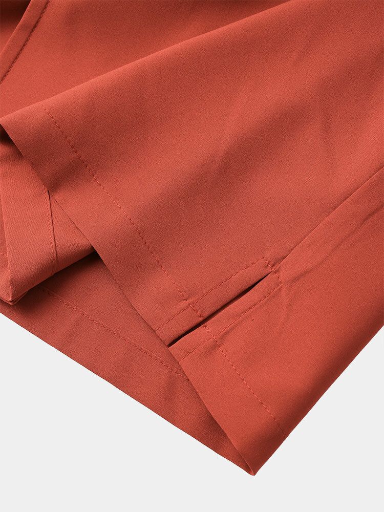 Camisas Transpirables De Bolsillo De Práctica De Color Sólido Informal Para Hombre