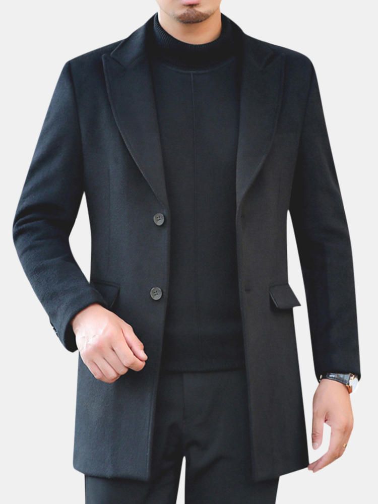 Gabardina Larga Media Delgada Acolchada De Algodón Cálido De Invierno Para Hombre