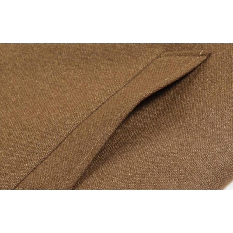 Gabardina De Negocios De Medio Largo Para Hombre Abrigo De Lana Informal De Color Sólido