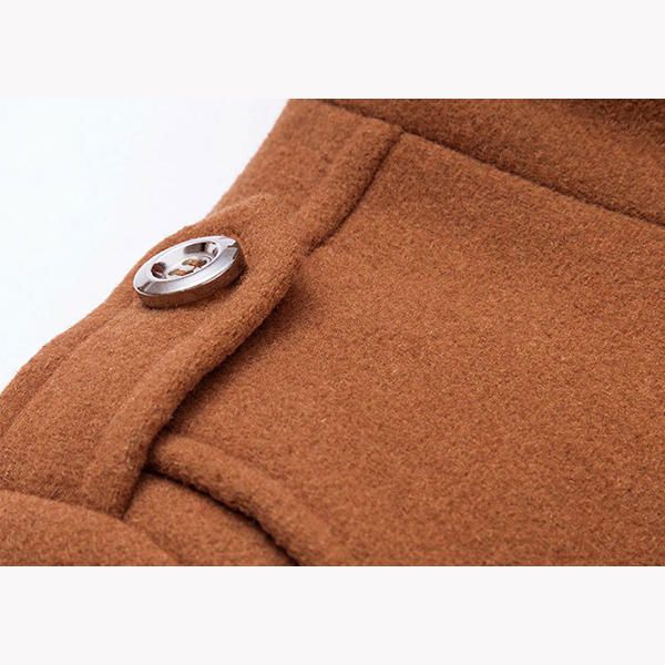 Gabardina De Un Solo Pecho De Negocios De Invierno Para Hombre Abrigo De Traje Informal Con Cuello Vuelto