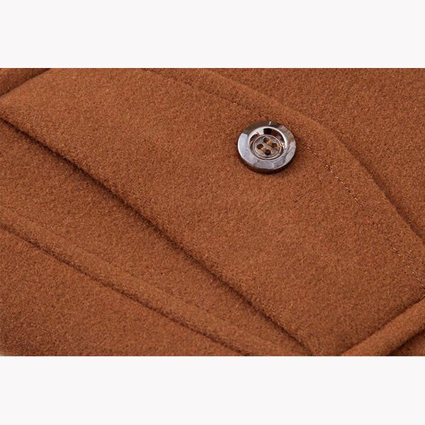 Gabardina De Un Solo Pecho De Negocios De Invierno Para Hombre Abrigo De Traje Informal Con Cuello Vuelto