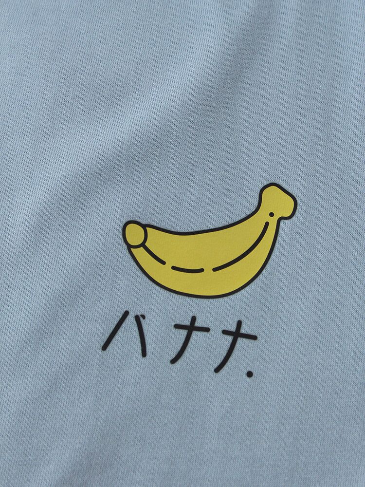 100% Algodón Estampado De Plátano Camisetas Casuales De Manga Corta Transpirables