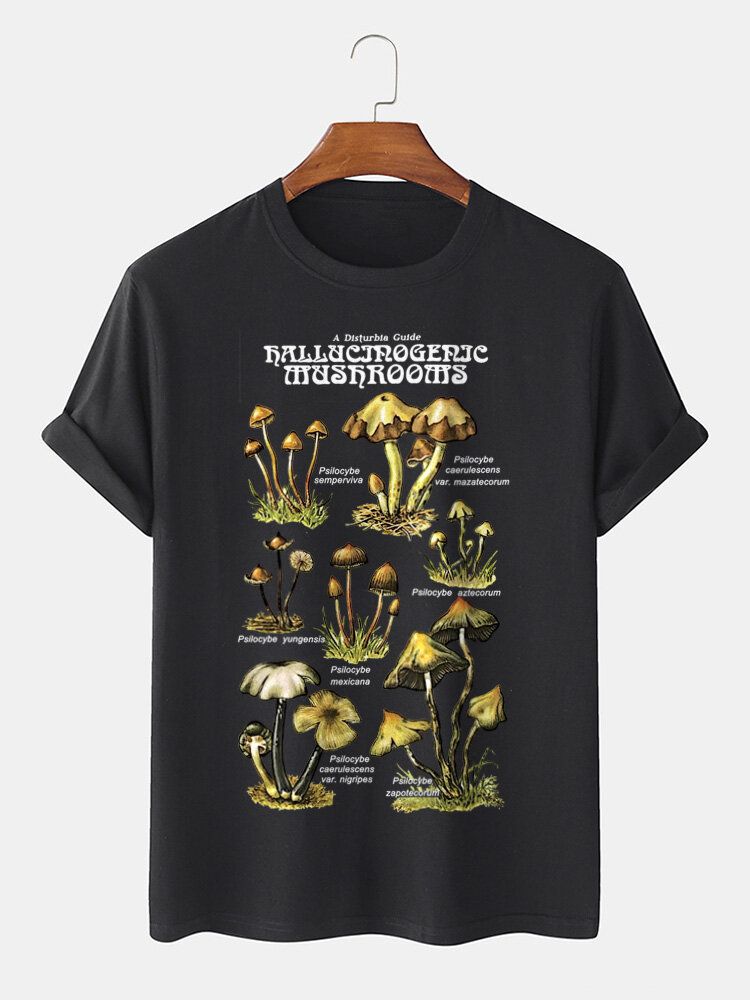 Camiseta 100% Algodón Tipo Hongo Con Estampado Gráfico De Espíritu Comunitario Para Hombre