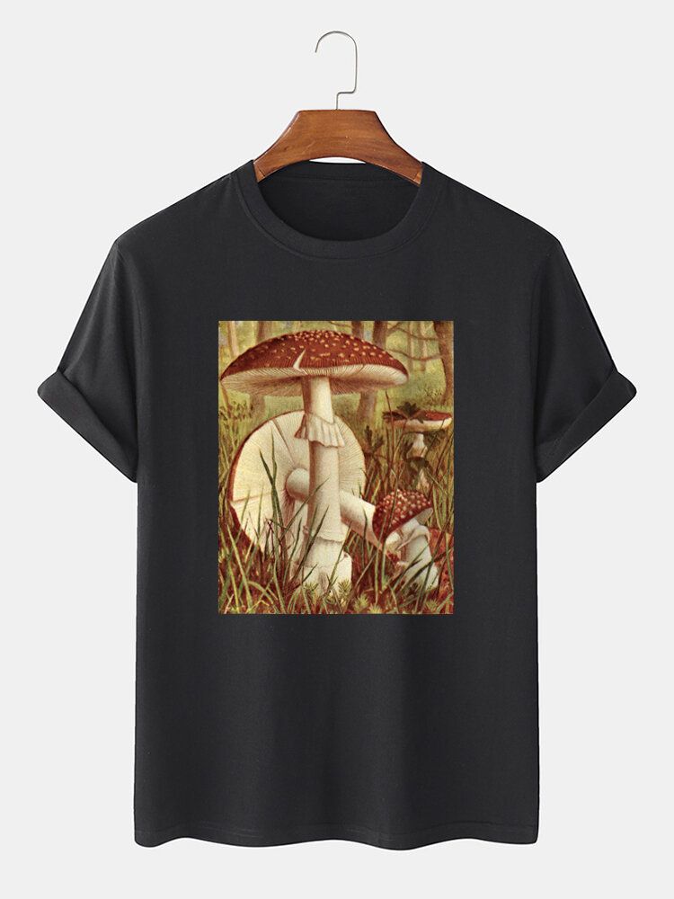 Camiseta De Manga Corta 100% Algodón Con Estampado Gráfico De Setas Vintage Para Hombre