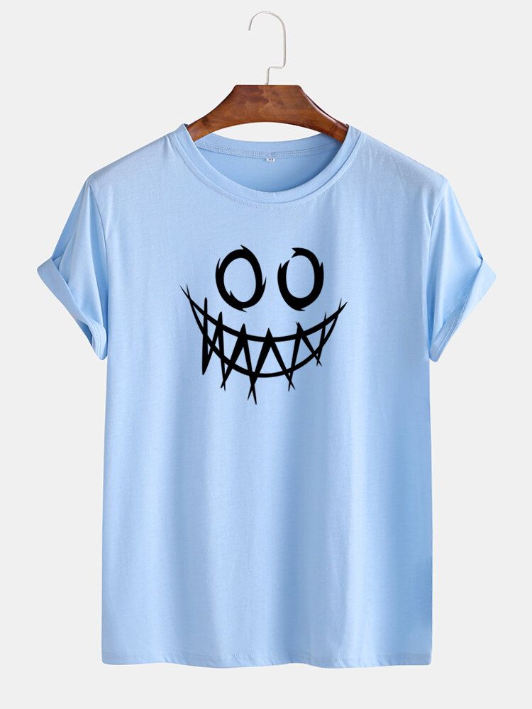 Camiseta De Manga Corta Suelta Informal Transpirable Con Estampado De Muecas Divertidas Para Hombre