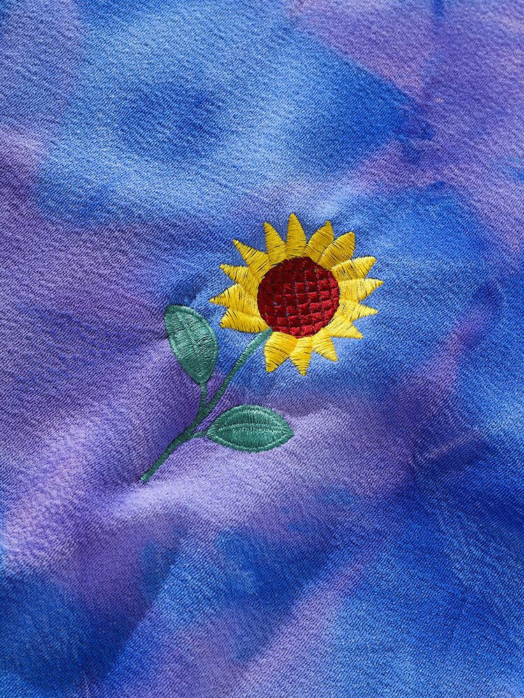 Camisetas Casuales Con Cuello Redondo Y Estampado De Girasol Para Hombre