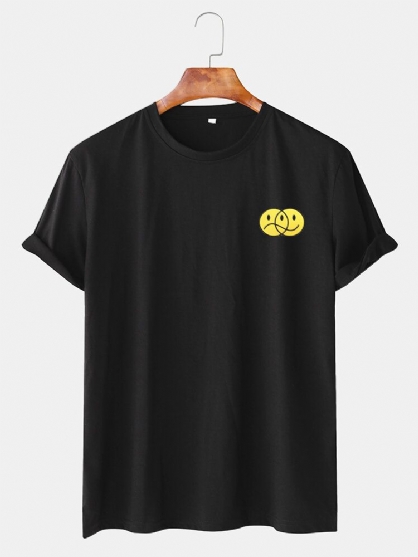 Camisetas Casuales De Manga Corta Con Estampado De Emojis Divertidos Para Hombre