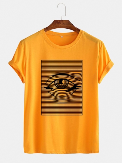 Camisetas Casuales De Manga Corta Con Estampado De Ojos Para Hombre