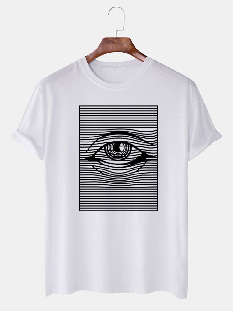 Camisetas Casuales De Manga Corta Con Estampado De Ojos Para Hombre