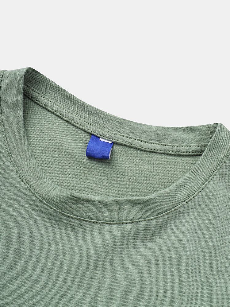 Camisetas De Cuello Redondo Informales Sueltas Con Estampado De Patrón De Clima De Algodón Para Hombre