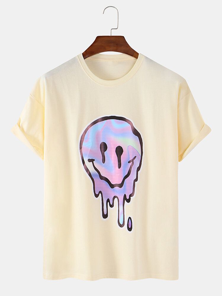 Camisetas De Diseñador De Manga Corta Con Cuello Redondo De Algodón Con Estampado De Emojis Divertidos