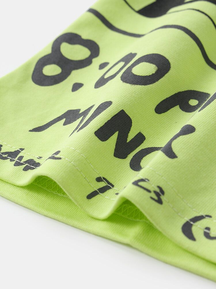 Camisetas Divertidas De Manga Corta De Algodón Con Estampado De Letras Pintadas A Mano Para Hombre