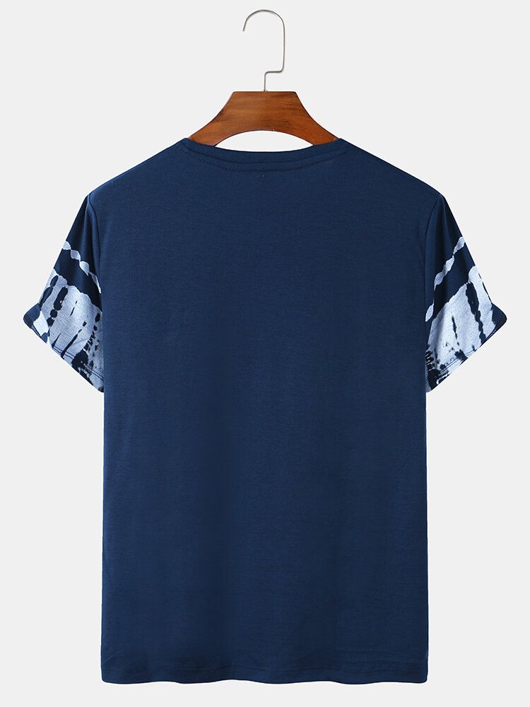 Camisetas De Manga Corta Con Cuello Redondo Y Estampado Abstracto 100% Algodón Para Hombre