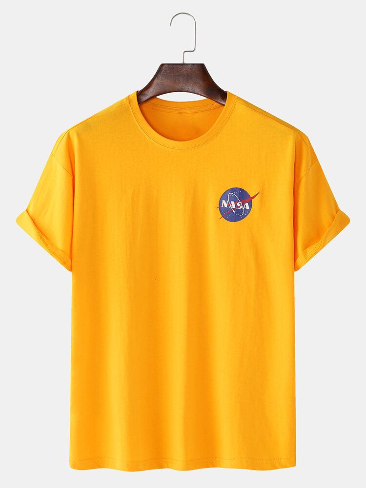 Camisetas De Manga Corta De Cuello Redondo Transpirables Con Licencia De Espalda De Astronauta 100% Algodón