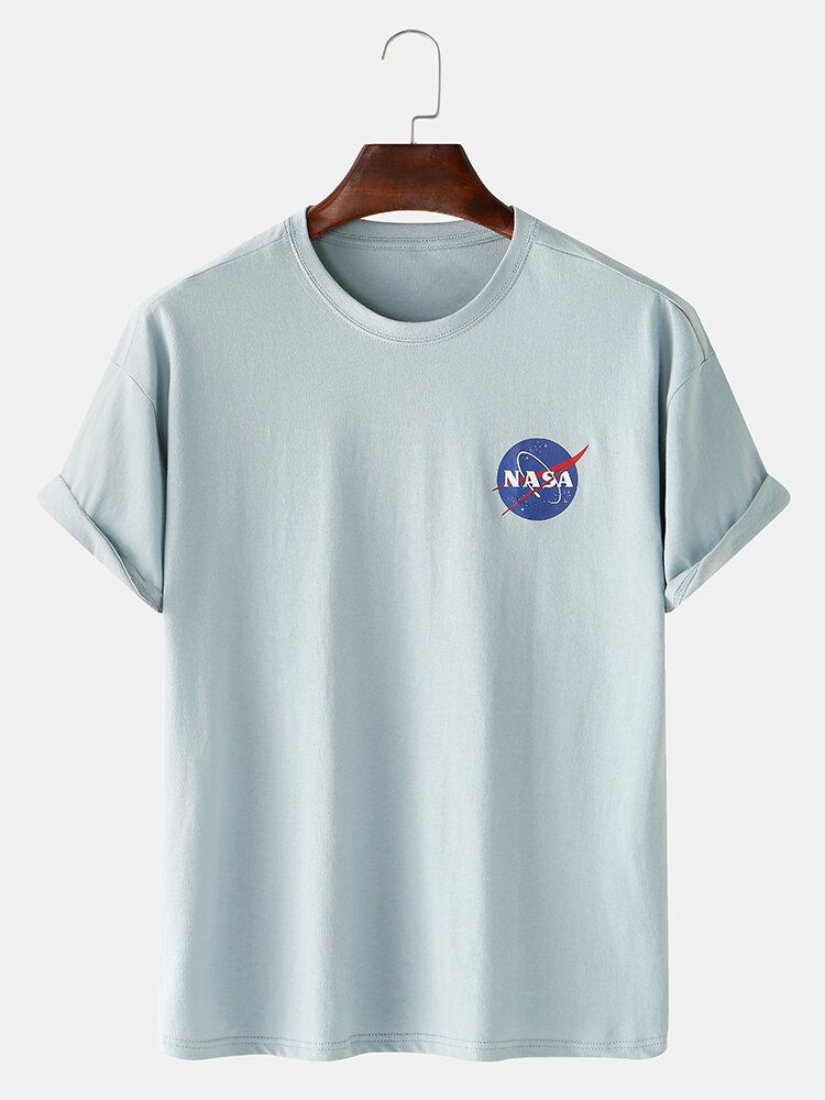 Camisetas De Manga Corta De Cuello Redondo Transpirables Con Licencia De Espalda De Astronauta 100% Algodón