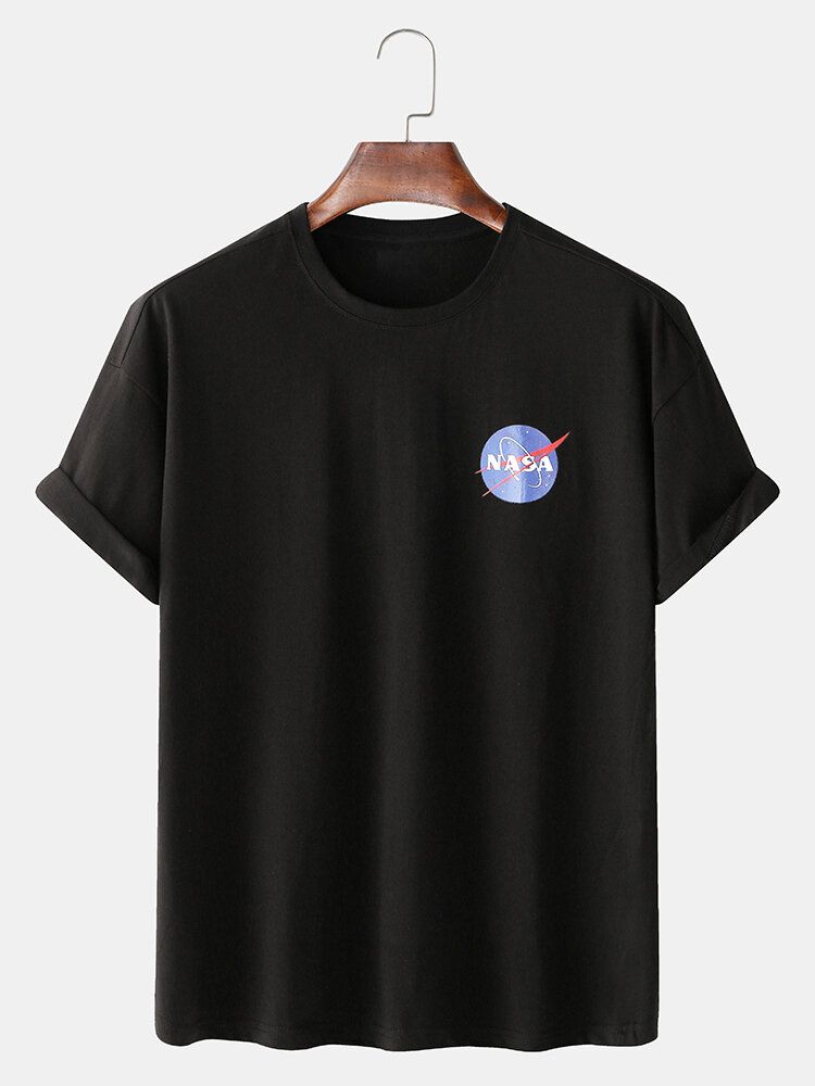 Camisetas De Manga Corta De Cuello Redondo Transpirables Con Licencia De Espalda De Astronauta 100% Algodón