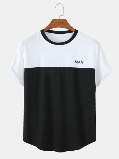 Camisetas De Manga Corta Informales Con Cuello Redondo Transpirable Con Estampado De Letras Para Hombre