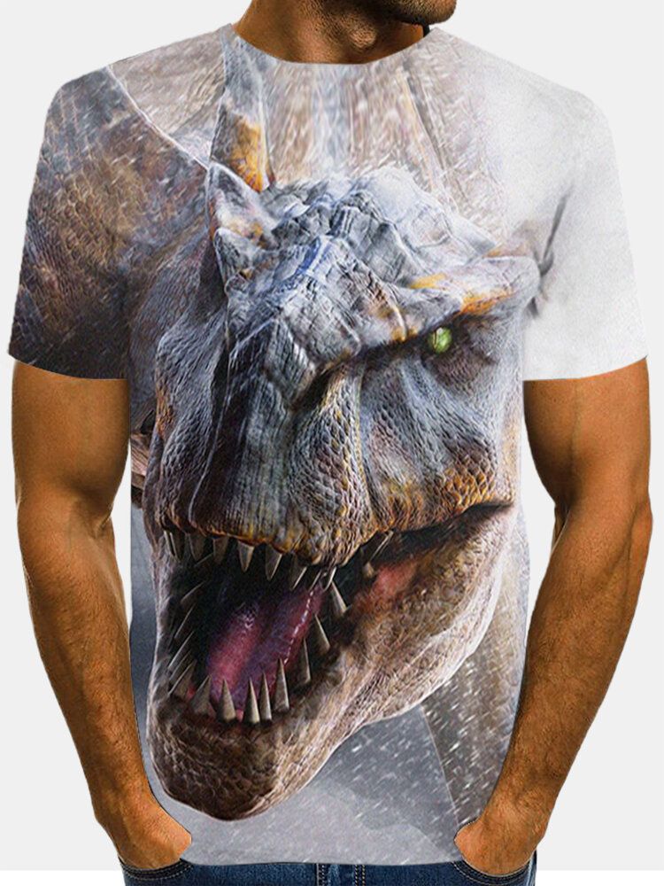 Camisetas De Manga Corta Informales Con Cuello Redondo Y Estampado De Monstruos En 3d Para Hombre