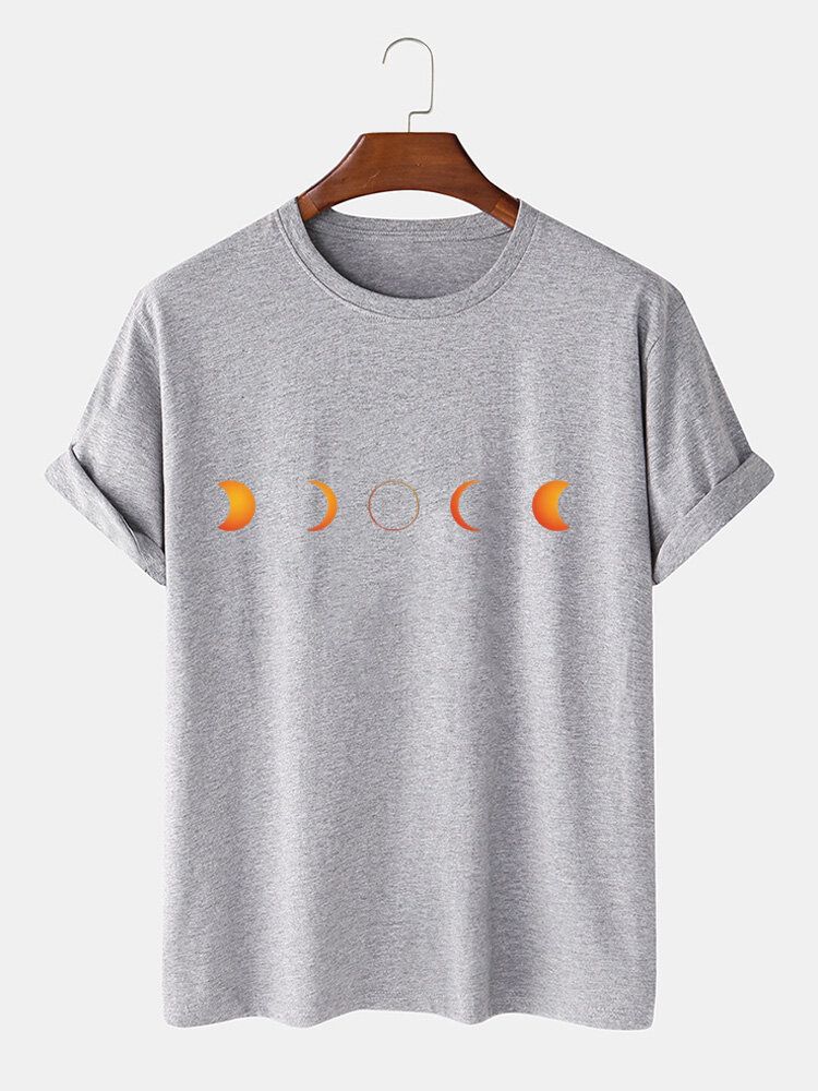 Camisetas De Manga Corta Transpirables Con Estampado Lunar Eclipse De Algodón De Diseñador