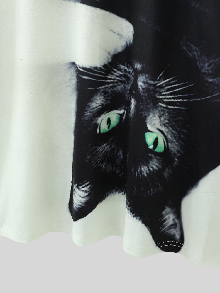 Camisetas De Manga Larga Con Diseño De Jersey Con Estampado De Gato Para Hombre