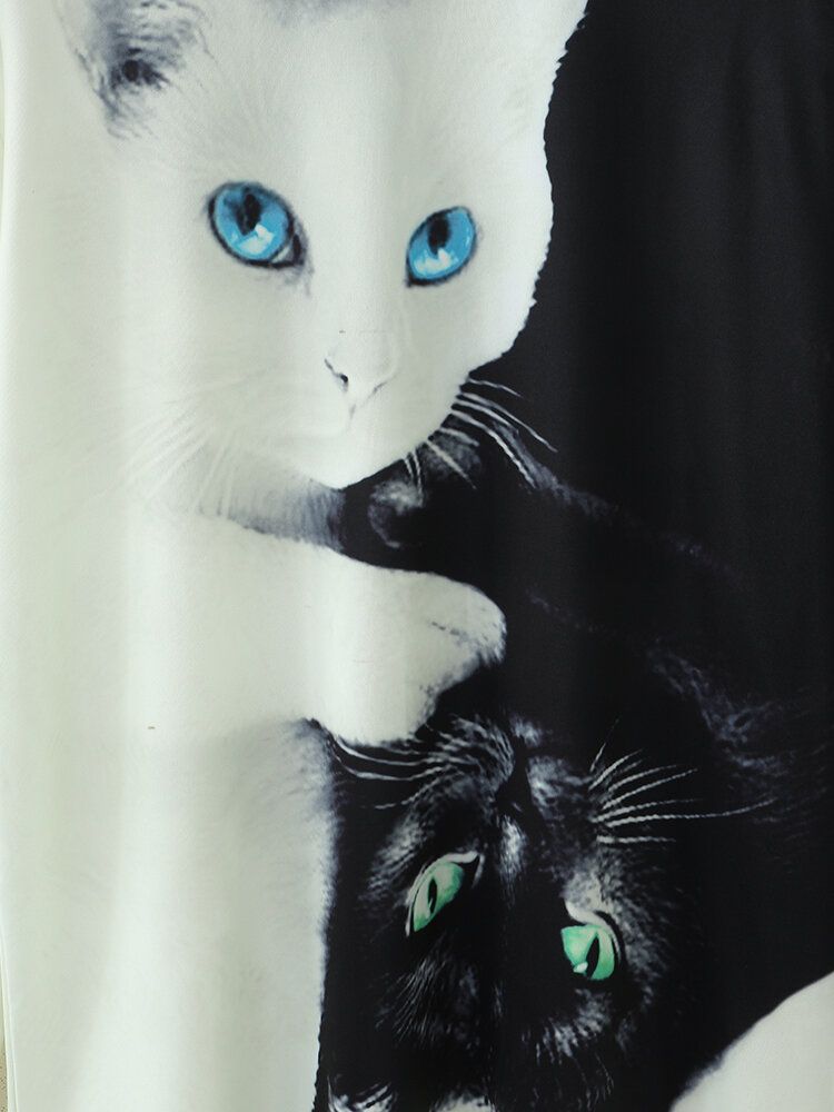 Camisetas De Manga Larga Con Diseño De Jersey Con Estampado De Gato Para Hombre