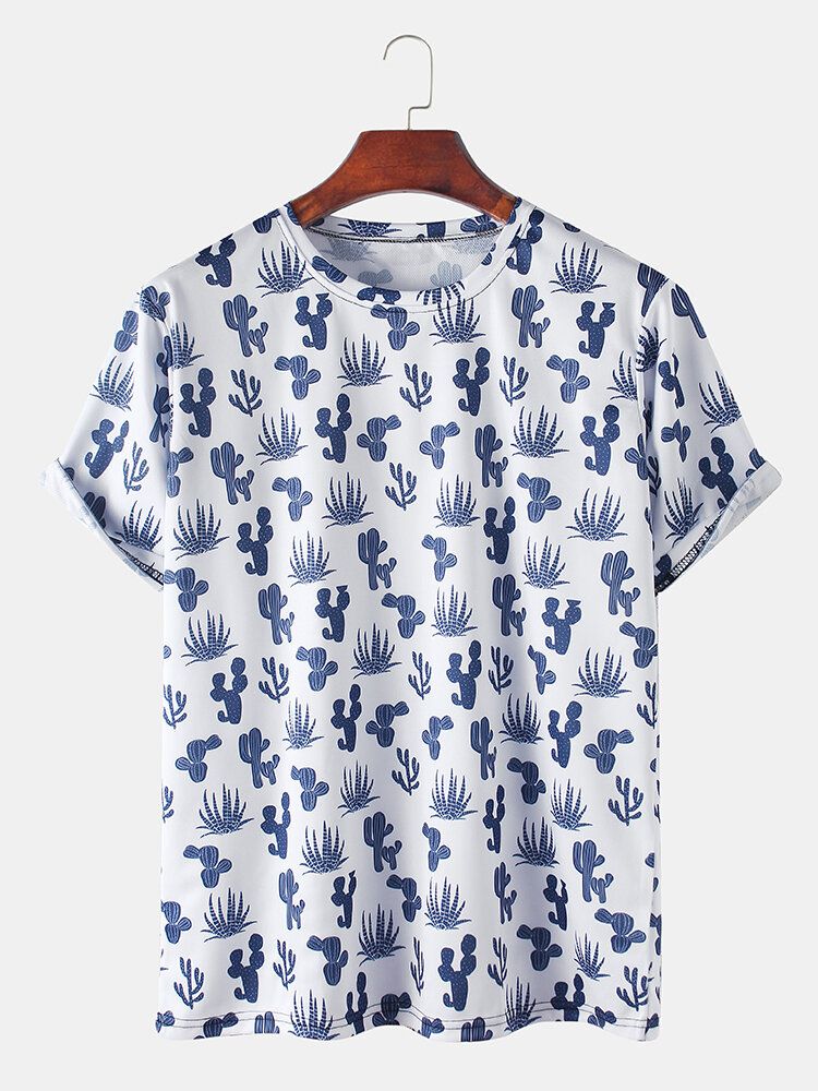 Camisetas De Mujer De Manga Corta Con Estampado De Cactus De Diseñador