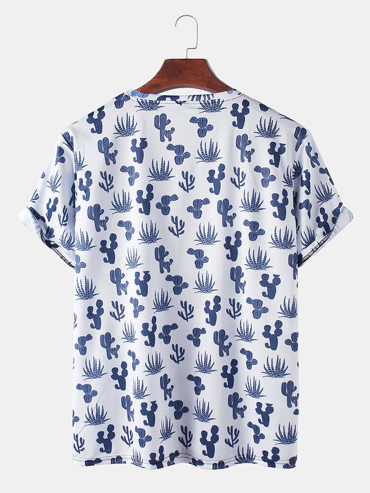 Camisetas De Mujer De Manga Corta Con Estampado De Cactus De Diseñador