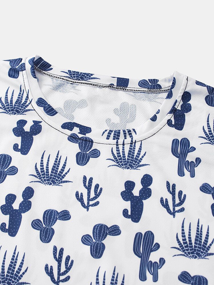 Camisetas De Mujer De Manga Corta Con Estampado De Cactus De Diseñador