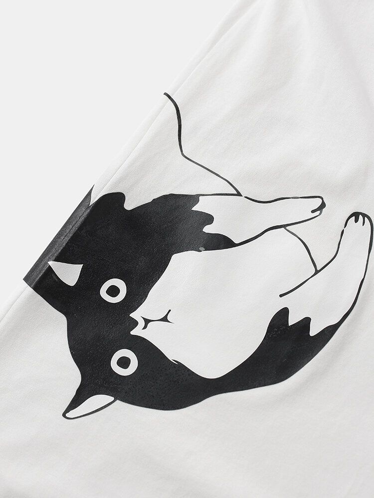 Camisetas Transpirables De Manga Corta Con Estampado Animal De Dibujos Animados De Algodón