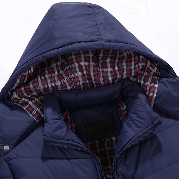 Abrigo Acolchado De Algodón De Plumón De Invierno Con Capucha Para Hombre Chaqueta Gruesa Con Cuello Alto Parka Corta Y Cálida